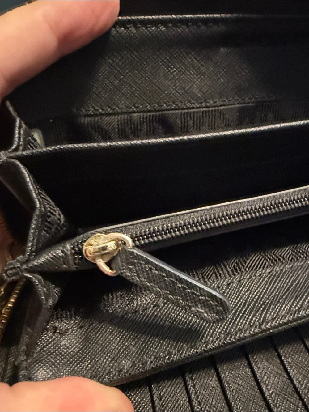 Michael Kors Black Saffiano Leather Zip Wristlet
